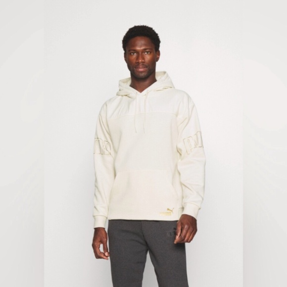 Puma Mens Hoodie in Ivory Glow - Picture 1 of 14